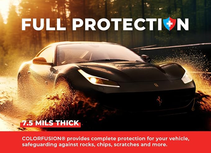 ColorFusion PPF by VViViD, Gloss Piano Black Dry Apply PPF Vinyl Car Wrap Roll 6ft x 5ft
