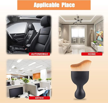 2 PCS Car Interior Dust Brush, Auto Scratch Free Detailing Brush, Soft Car Interior Cleaning Brush Auto Accessories for Automotive Dashboard, Air Conditioner Vents, Computer (Double Brown)