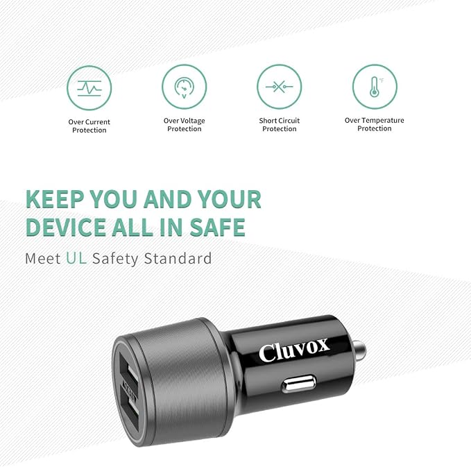 Rapid USB C Car Charger, Compatible for Samsung Galaxy S26/S25 Plus/Ultra/S24/S23/S22/S21/Note 20/10/S20/S10+/S9/A56/A36/A50/A70, Quick Charge 3.0 Dual USB 18W Fast Car Charger+ Type C Cable 6.6ft