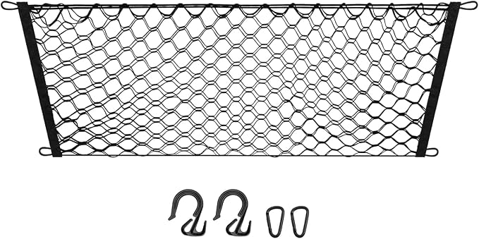 Canvcle Trunk Cargo Net for 2014-2023 Jeep Cherokee Accessories Envelope Style Mesh Trunk Net Organizer and Storage Stretchable Adjustable Elastic Nylon Rear Cargo Netting with Hooks