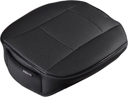 Ultra-Luxury Faux Leather Car Bottom Seat Cover Front Seat Protector Car Seat Cover for Most Four-Door Sedan & SUV,Single Seat Without Backrest 1PCS (W 20.5''× L21''×Thick 0.2'') (3D - Black)