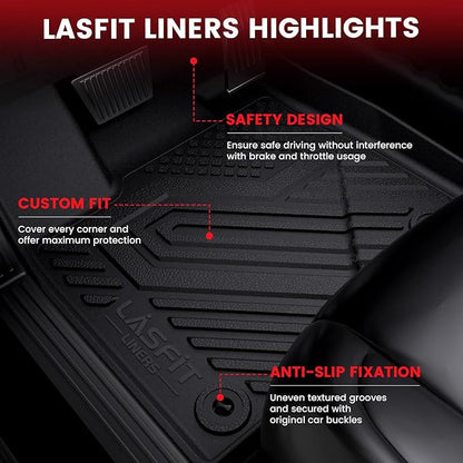 LASFIT Floor Mats for Lexus RX 2022 2021 2020 2019 2018 2017 2016 RX350 RX450h(Not for RX L), All Weather Floor Liners Custom Fit TPE Car Mats,Front & Rear Mats, Black