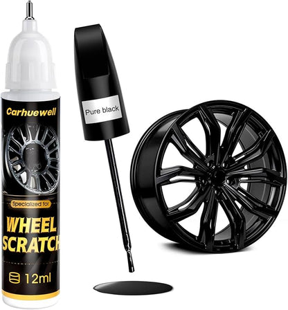 Black Rim Touch Up Paint Compatible with Kia, Wheel Scratch Repair Paint Pen Curb Rash Scuff Exact Match Scratch Repair Remover Car