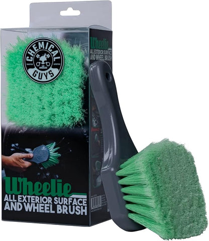 Chemical Guys ACCG08 Wheelie All Exterior Surface and Wheel Brush (Safe for Cars, Trucks, SUVs, RVs, Motorcycles, & More) Green (Pack of 12)
