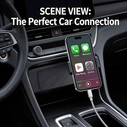 2-in-1 Wireless CarPlay & Android Auto Adapter+ 3FT Gray USB-A to USB-C Car Carplay Cable