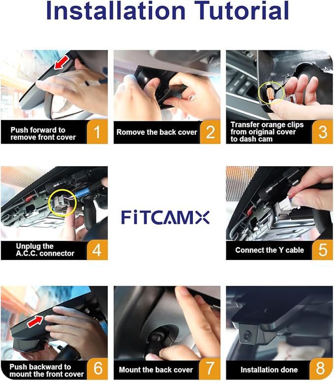 Fitcamx Front 4K+Rear 1080P Dash Cam Adapts for Toyota 4Runner 2025-2026 & Hybrid (HD2-35030), Integrated Factory Look, 2 Way HD Video, WiFi & APP, Loop Recording, G-Sensor, Easy to Set, 128GB Card