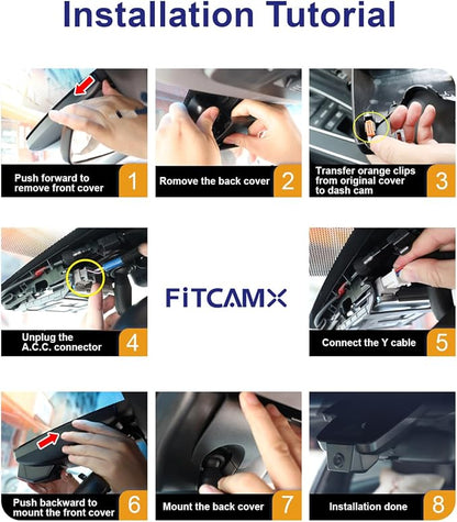 Fitcamx Front 4K+Rear 1080P Dash Cam Adapts for Toyota 4Runner 2025-2026 & Hybrid (HD2-35030), Integrated Factory Look, 2 Way HD Video, WiFi & APP, Loop Recording, G-Sensor, Easy to Set, 128GB Card