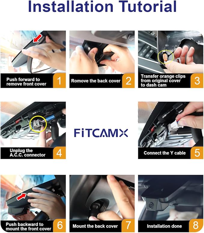 Fitcamx Front 2K+Rear 1080P Dash Cam Adapts for Toyota 4Runner 2025-2026 & Hybrid (HD2-35030), OEM Style, Dual HD Video, Built-in WiFi & APP, Loop Recording, Gravity Sensor, Easy to Use, 64GB Card