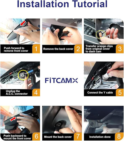 Fitcamx Front 2K+Rear 1080P Dash Cam Adapts for Toyota 4Runner 2025-2026 & Hybrid (HD2-35030), OEM Style, Dual HD Video, Built-in WiFi & APP, Loop Recording, Gravity Sensor, Easy to Use, 64GB Card