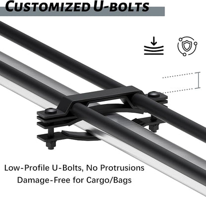85" x 45" x 6" Universal Roof Rack, Extra Wide Rust-Proof Roof Cargo Basket for SUV, Heavy Duty Steel Rooftop Cargo Carrier, Car Top Luggage Holder 150LBS Capasity, Easy Assembly, Black