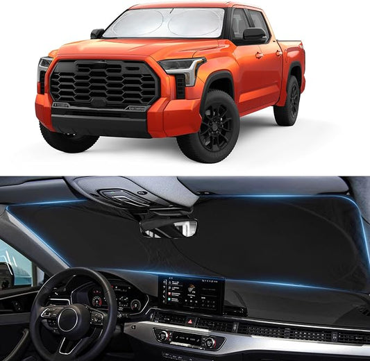 Sun Shade for Toyota Tundra Windshield Sunshade fit for Tundra 2022-2025 2026 Limited SR5 Platinum TRD Pro Pickup Accessories Front Window Shield Windshield Cover Sun Visor Protector