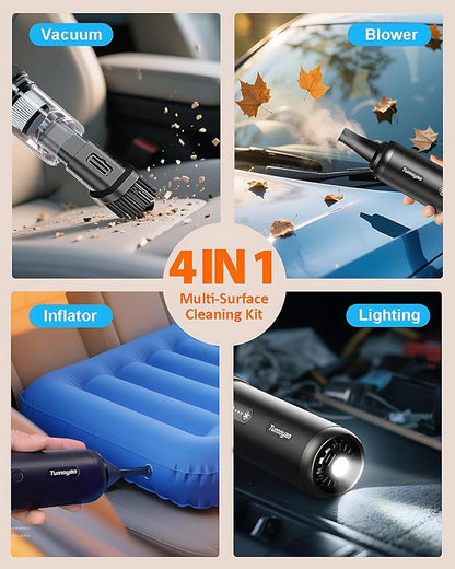 Car Vacuum Portable Cordless, 21000PA Handheld High Power Suction & Blower, Small Cordless Handheld Vacuum Cleaner for Car, Home, Office