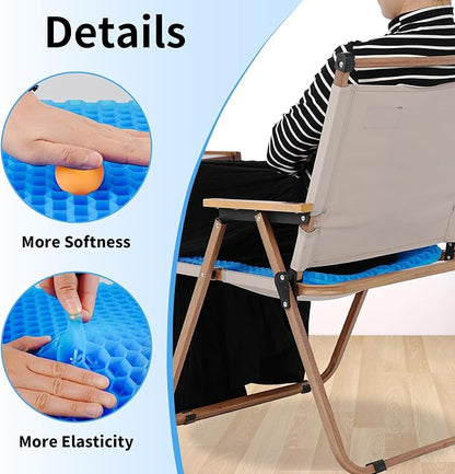 Gel Seat Cushion, Cooling Honeycomb Cushion for Long Sitting, Tailbone & Coccyx Pain Relief, Ergonomic Office Chair Pad, Breathable for Car Seat & Wheelchair(Blue)