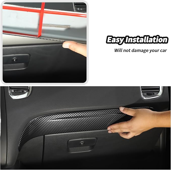 JeCar for Durango Carbon Fiber Interior Dash Panel Trim Kit Fit for 2014-2020 Dodge Durango Interior Accessories (3pcs)
