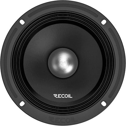 RECOIL MS65-4P 6.5-Inch Midrange Pro Audio Car Speakers, 600 Watts Max Pair 4Ohm, 1.5-Inch High Temperature Kapton Voice Coil, Premium Quality Audio Door Speakers