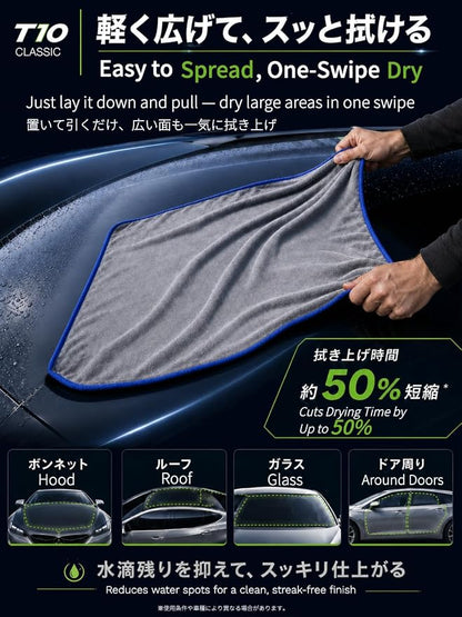 SHSCLY 2-Pack Twist Pile Microfiber Car Drying Towel Gray 20 x 24 in | Ultra Absorbent, Scratch-Free, Lint-Free, Streak-Free Finish, Machine Washable