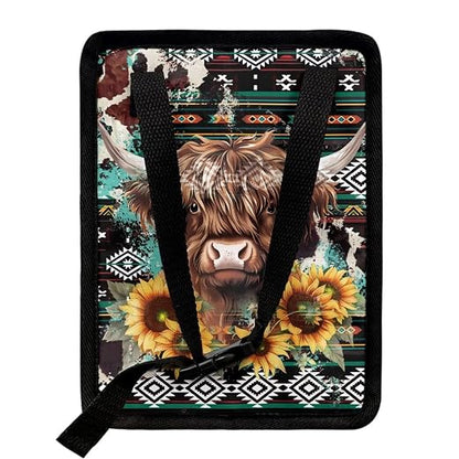 BIGCARJOB Car Trash Bag Southwest Highland Cow Car Trash Interior Accessories for Back Seat Headrest Car Trash Bin Hanging Trash Bag for Car Garbage Can