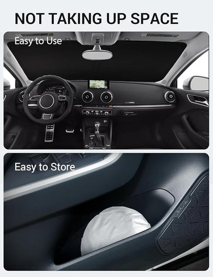 Proadsy 2026 Upgrade Front Windshield Sun Shade Foldable Sunshade Protector Custom Fit 2014-2020 Audi A3 Accessories