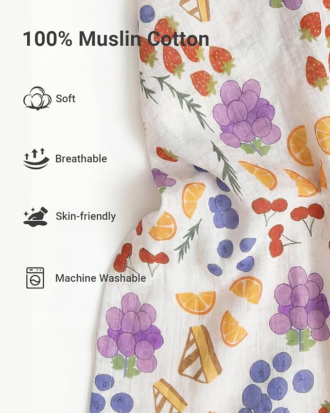 Rquite Car Seat Cover Baby for Girls Boys, 100% Muslin Cotton Infant Carseat Canopy, Soft Breathable Stroller Sun Shade & Newborn Shower Gift, Large Size Universal Fit Summer, Hot & Warm Weather