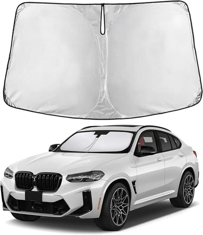EcoNour Windshield Sunshade Compatible for BMW X4 2019-2023 2024 2025, Sun Visor for Front Windshield & Window Sun Shade Cover, UV Heat Blocker & Protector, Car Accessories