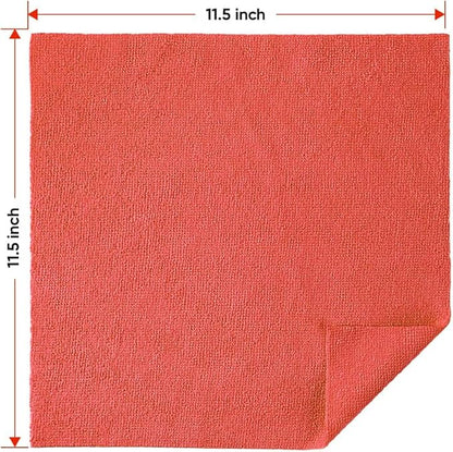 HOMEXCEL Red Microfiber Cleaning Cloths, 200 Pack Microfiber Towels for Cars, Lint Free & Scratch-Free Bulk Cleaning Rags for House, Kitchen, Car and Shop, Absorbent Cleaning Towels 11.5 x 11.5 inch