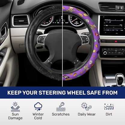 GENANY Fast Food Steering Wheel Cover, Non Slip Polyester Car Wheel Protector for Car SUV Truck, Universal 15 Inch