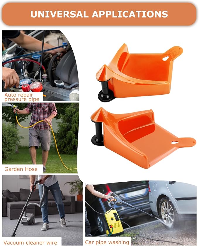 Car Hose Guide 4PCS, Hose Guide for Car Wash Detail, Tire Hose Roller Preventing Pressure Washer Hose from Stuck and Snagging Car Wash Tool for SUV Pickup Truck RV ATV Motorcycle (Orange)