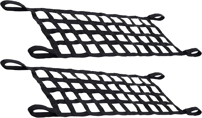 Orion Motor Tech Mesh Cargo Net 2 Pack, Rooftop Hammock Compatible with 1987-2022 Jeep Wrangler YJ TJ JK JL & Gladiator JT Jeep Wrangler Hammock Top Netting 4-Door and 2-Door