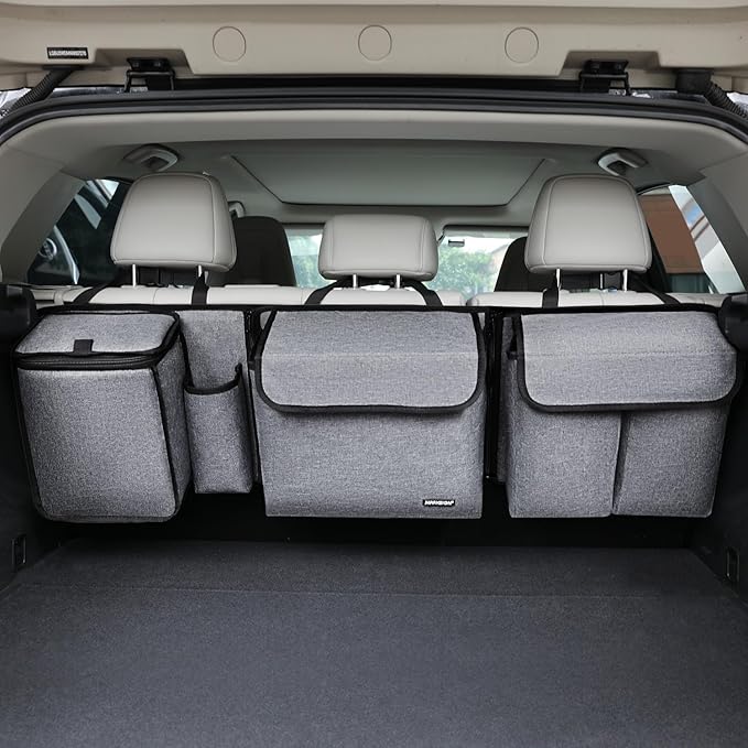 Deluxe Trunk and Backseat Organizer for Medium or Large Size SUVs & RVs, Detachable Storage Modules with Built-in Cooler, Patent Pending
