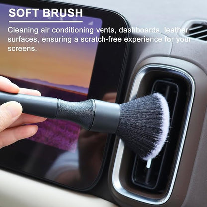 2 Microfiber Detailing Brushes, Car Interior Detailing Brush for Air Vent,Dashboard, Leather,Cleaning Tool Efficient Dust Removal for Car Interior, Computers, Keyboards, Digital Device