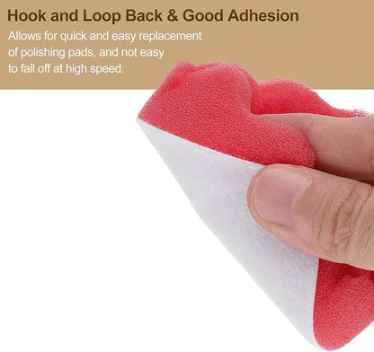 HARFINGTON 3pcs Buffing Sponge Pads 2" Polishing Wheel Waffle Finishing Grip Pad Car Buffer Polisher with Hook and Loop Back for Car Detailing Polishing Waxing, Red