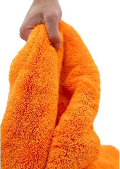 THOR GOAT 1800 Drying Towel (Orange) – Premium Korean Microfiber Car Drying Towel – Ultra Plush Twist Loop Design – Super Absorbent, Lint-Free, 28x28, 1800 GSM – Professional Auto Detailing Towel
