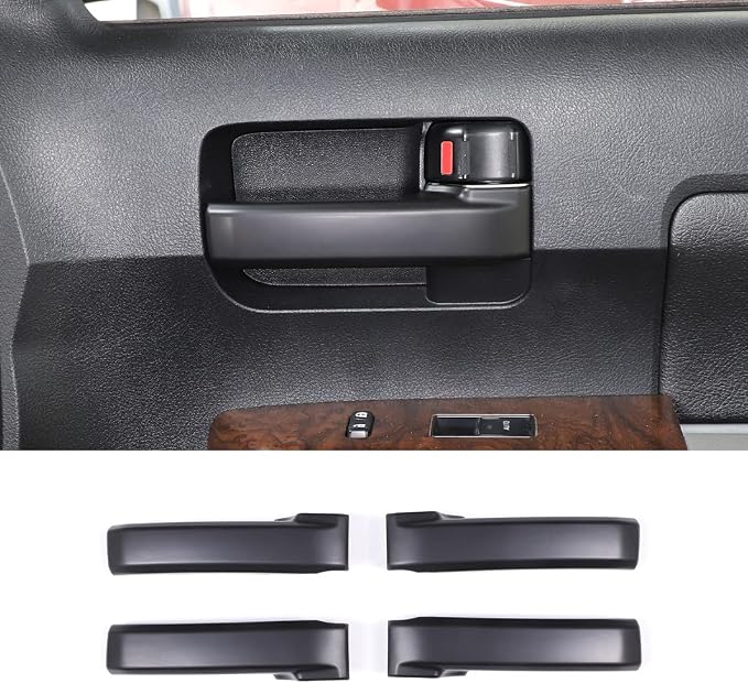 ABS Car Inner Door Handle Decoration Cover Trim Fit for Toyota Tundra/Sequoia 2007-2021 Interior Car Accessories (Matte Black)