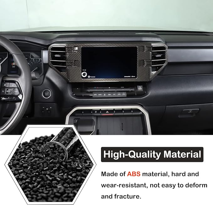 Car Center Console Air Conditioning Outlet Trim Cover Kit Compatible with Toyota Tundra/Sequoia 2022-2026, Dashboard Side A/C Vent Panel Decorative Frame Protection ABS Accessories, For 8-inch Screen