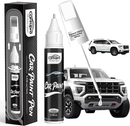Summit White/Interstellar White(GAZ/WA8624) for GMC Touch Up Paint Pen, 2 in 1 Car Scratch Remover with Pen Tip and Brush, Precise Color Match for Car Paint Scratch Repair, Quickly and Easily Fix Chips and Nicks