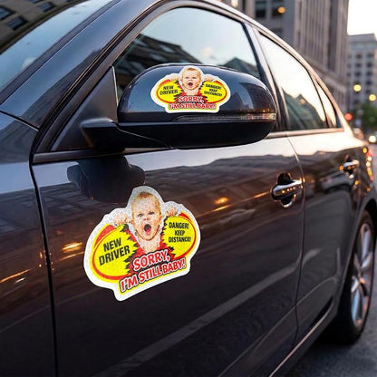 3 Pcs Reflective Student Driver Magnet and Stickers Set - Funny Animal New Driver Safety Signs for Car, Waterproof & Weatherproof High Visibility Vehicle Bumper Decals, Magnet + Stickers (Human)