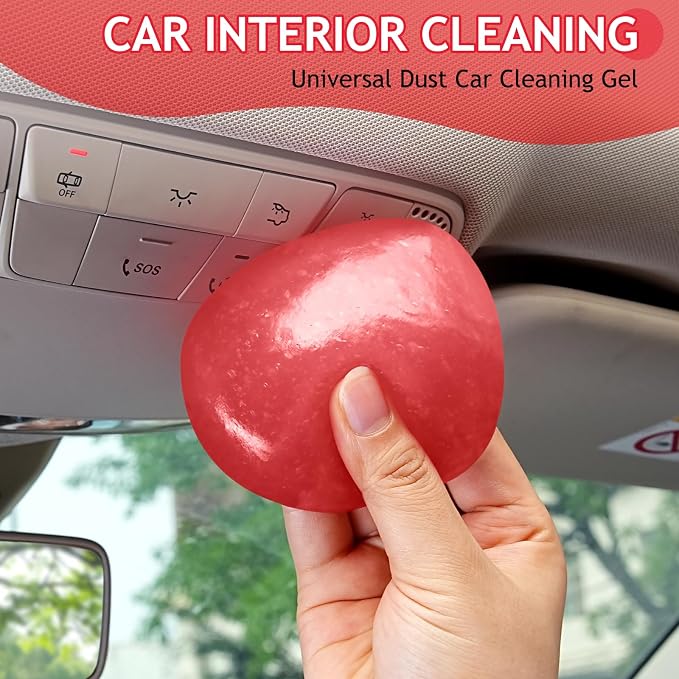 TeSabMi Car Cleaning Gel Car Cleaning Putty Car Putty Car Interior Cleaner Car Slime Car Detailing Kit Car Accessories Gifts for Men Women Stocking Stuffers Red
