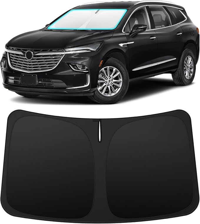 INSAUTO Custom Fit Windshield Sun Shade Accessories for Buick Enclave 2018-2024, Foldable Front Window Sunshade, UV & Heat Reflector, Keeps Interior Cool, Includes Storage Bag