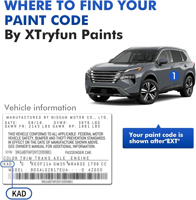 EBB/XAH Monarch Orange Touch Up Paint for Nissan, DIY Car Paint Scratch Repair Kit, Automotive Paints, Quick & Easy Fix Scratch Repair for Rogue/Sentra/Kicks/Titan/Xterra/Versa/Qashqai