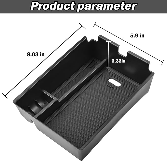 TACORBO Center Console Organizer Compatible with Kia Sportage 2023 2024 2025 2026 NQ5 Accessories, 5th Generation Sportage Armrest Insert Tray Secondary Storage Box floor mats, ABS Material Black Line