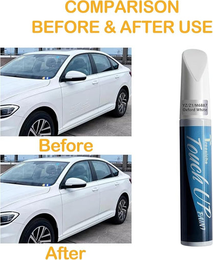 YZ/Z1/M6887 Oxford White Touch Up Paint for Ford Exact Match, Car PaintPen Scratch Repair 2 in 1 Touch Up Paint, Car Scratch Remover for Deep Scratches Exact Match Rapid Drying of Paint Coating