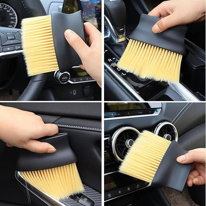 Antson 2 pcs Combo Interior Cleaning Brush Multipurpose Car Interior AC Vent Dashboard Dust Dirt Cleaner Cleaning Brush for Car Interior PC Laptop Keyboard Cleaning Brush (2 Brush Set)