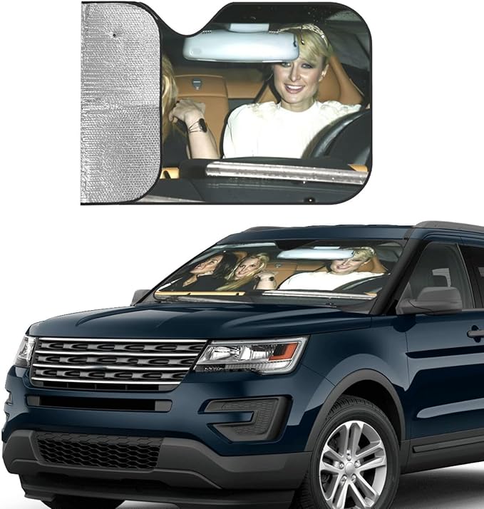 Funny Windshield Sun Shade for Car Sunshade for Car Windshield Covers Blocks UV Rays Automotive Interior Sun Protection 51 x 27.5 in