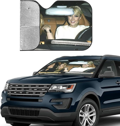 Funny Windshield Sun Shade for Car Sunshade for Car Windshield Covers Blocks UV Rays Automotive Interior Sun Protection 51 x 27.5 in