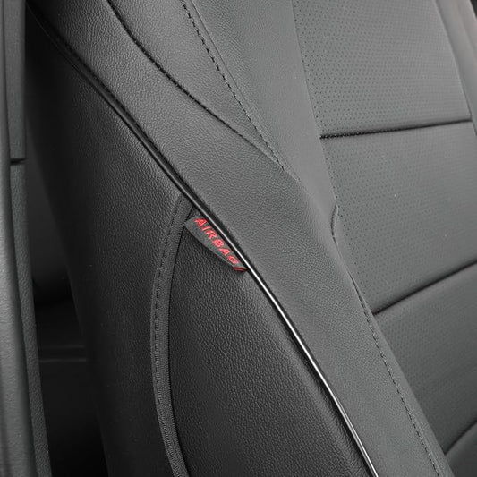 EKR Custom Fit Tacoma Front Car Seat Covers for Toyota Tacoma (Petrol & Hybrid) 2024 2025 2026 Double cab SR/SR5/TRD Sport/TRD Off-Road/Limited - Front Row Only,Faux Leather(Black)