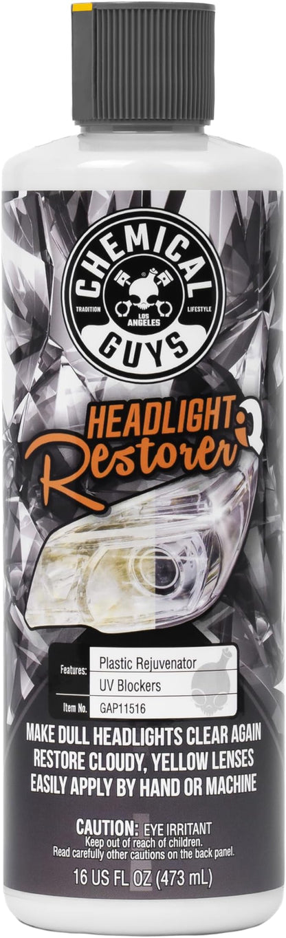 Chemical Guys Headlight Restore and Protect - Cleans, Restores Clarity, and Protects Headlights from Future Fading, Safe for Trucks, SUVs, Motorcycles, RVs & More - 16 oz