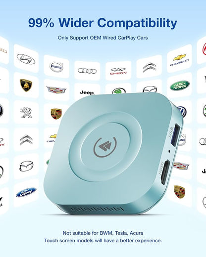 Magic Box 2026 Wireless CarPlay Adapter, AI Box Android Auto Supports Strea-ming Video for TikTok/YouTube, USB for Offline Media, Screen Mirroring Car Adapter for Factory Wired Car Play