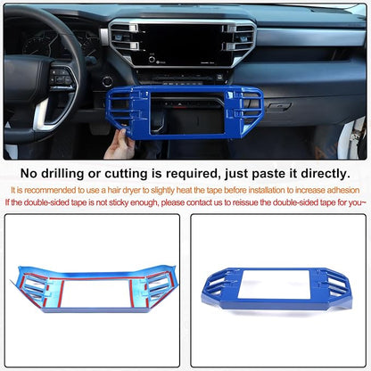 Aunginsy Center Console Air Outlet Trim Cover Compatible with Toyota Tundra/Sequoia 2022-2026, Air Conditioner A/C Vent Panel Large Frame Protective Cover Decorator ABS Accessories, for 8-inch Screen
