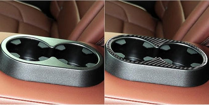 Real Premium Carbon Fiber Fit for Chevy Silverado/GMC Sierra 1500 2014-2018 for 2500/3500HD 2015-2019 Car Rear Center armrest Cup Holder Panel Trim Decals Sticker Auto Interior Accessories Cover Black