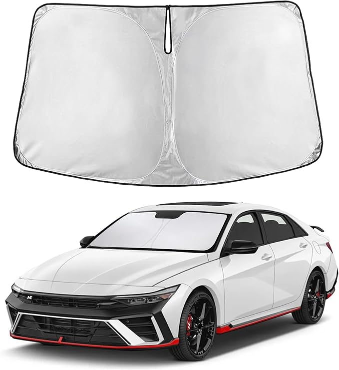 EcoNour Windshield Sunshade Compatible for Hyundai Elantra 2021-2024 2025 2026, Sun Visor for Front Windshield & Window Sun Shade Cover, UV Heat Blocker & Protector, Car Accessories